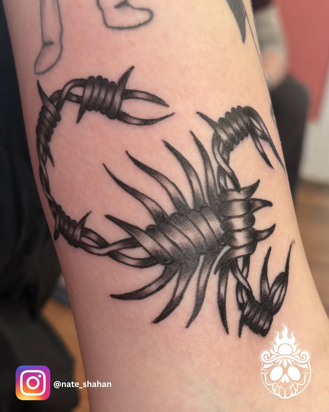 Tattoo by @nate_shahan — blackwork, black_and_grey