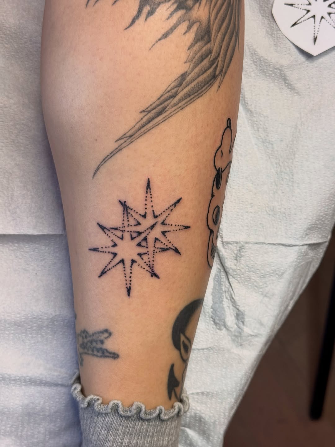 Tattoo by @zap.mommy — dotwork, fine_line