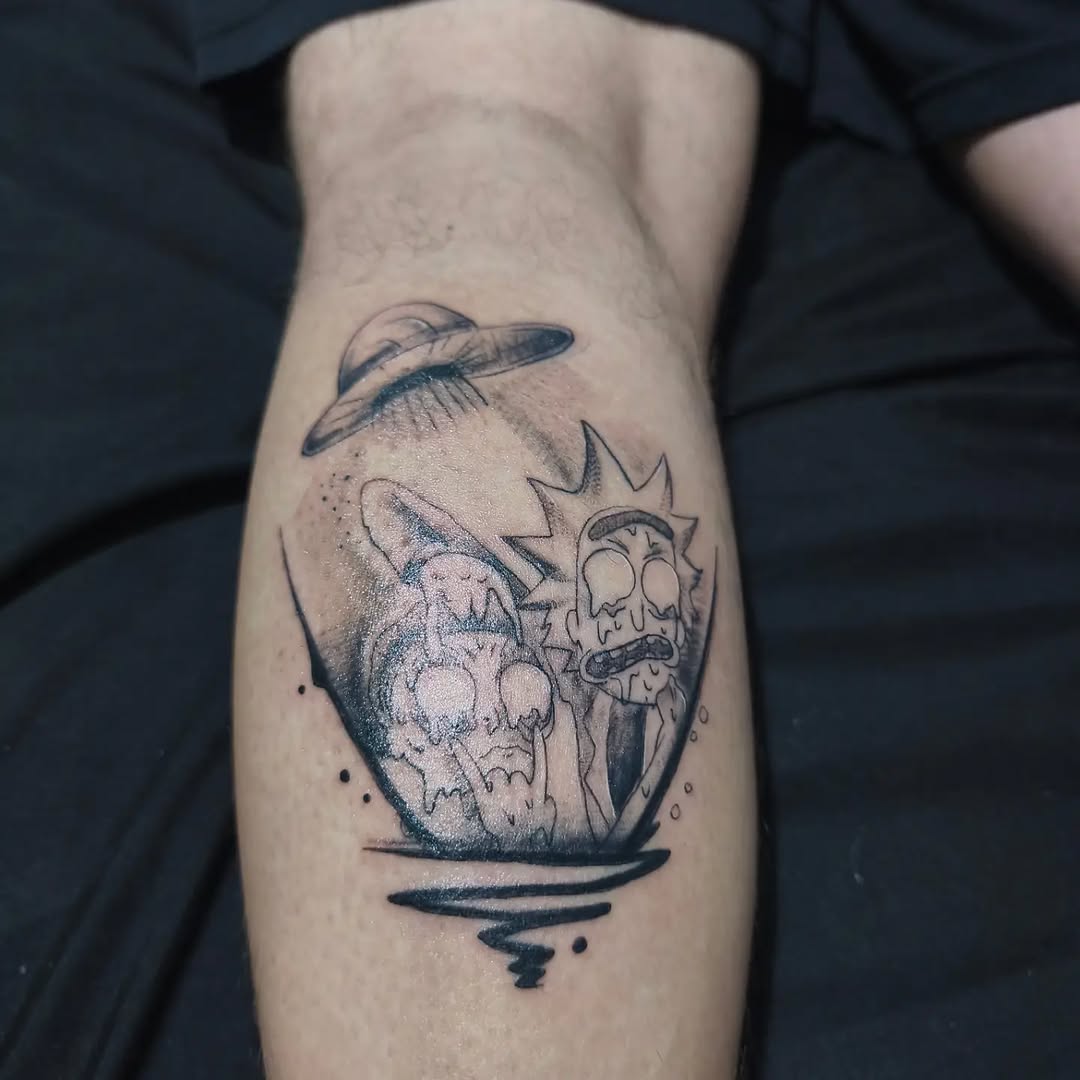 Tattoo by @mello_blue_tatto0 — anime, black_and_grey