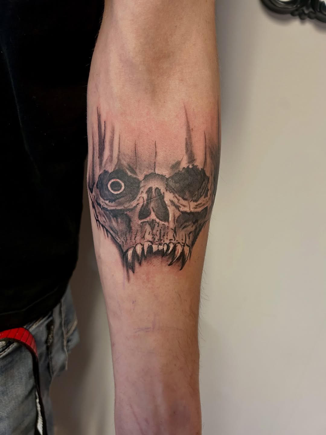 Tattoo by @melancholykory.tattoo — black_and_grey, realism