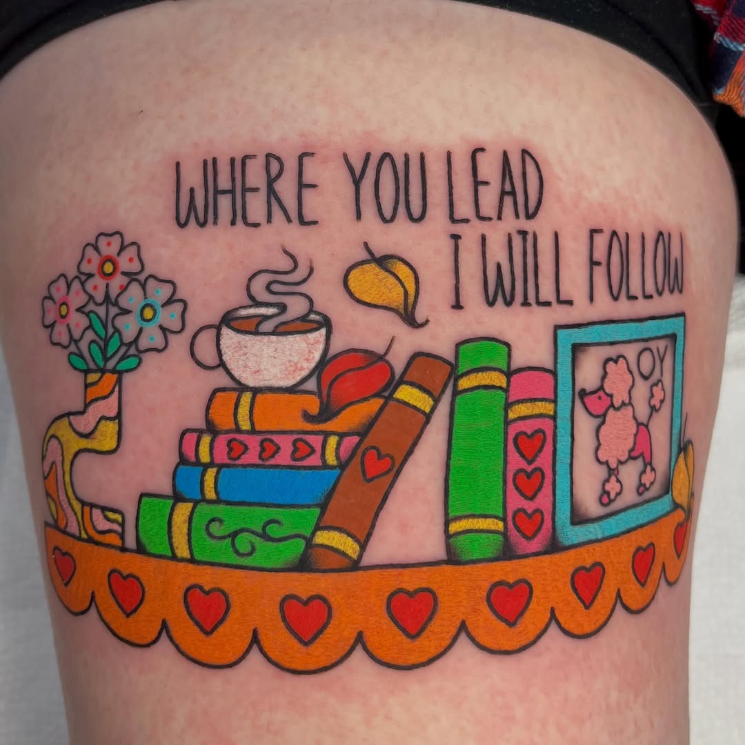 Tattoo by @alenamcdarling — illustrative, lettering_script