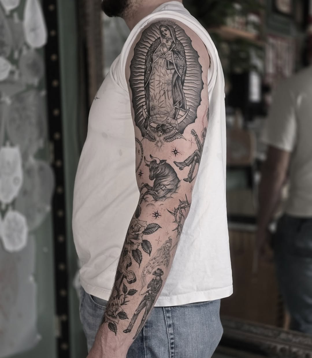 Tattoo by @aarondor — black_and_grey, illustrative