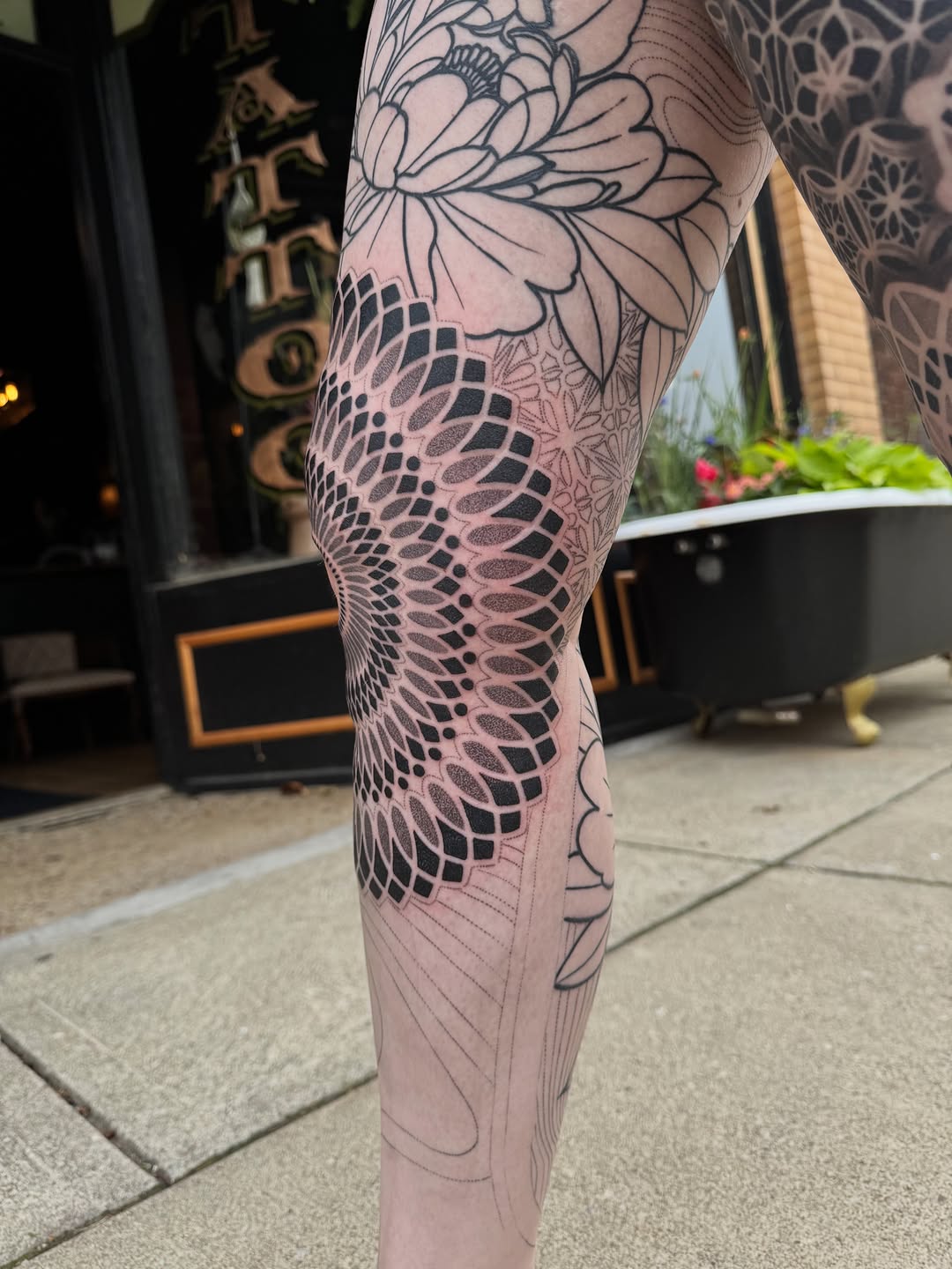 Tattoo by @chrisirvintattoos β geometric, dotwork