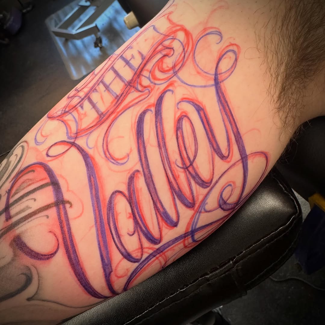 Tattoo by @tattoosbyskip — lettering_script