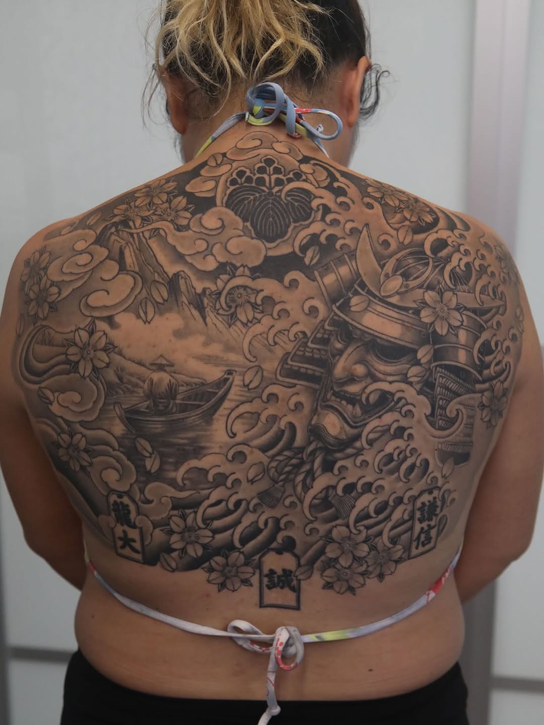 Tattoo by @hunter.schuon.tattoo — japanese_irezumi, black_and_grey