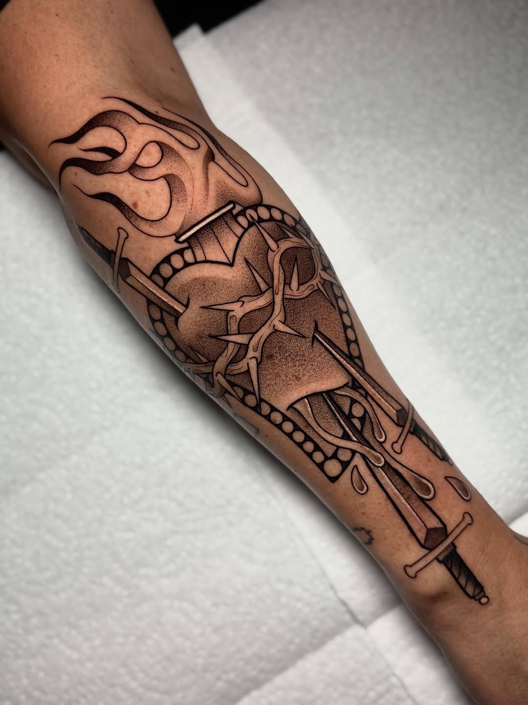 Tattoo by @artistbell — illustrative, black_and_grey
