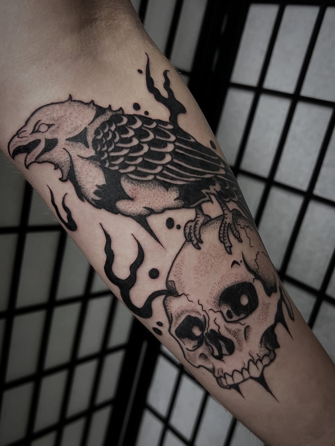 Tattoo by @devi.tattoos โ blackwork, illustrative