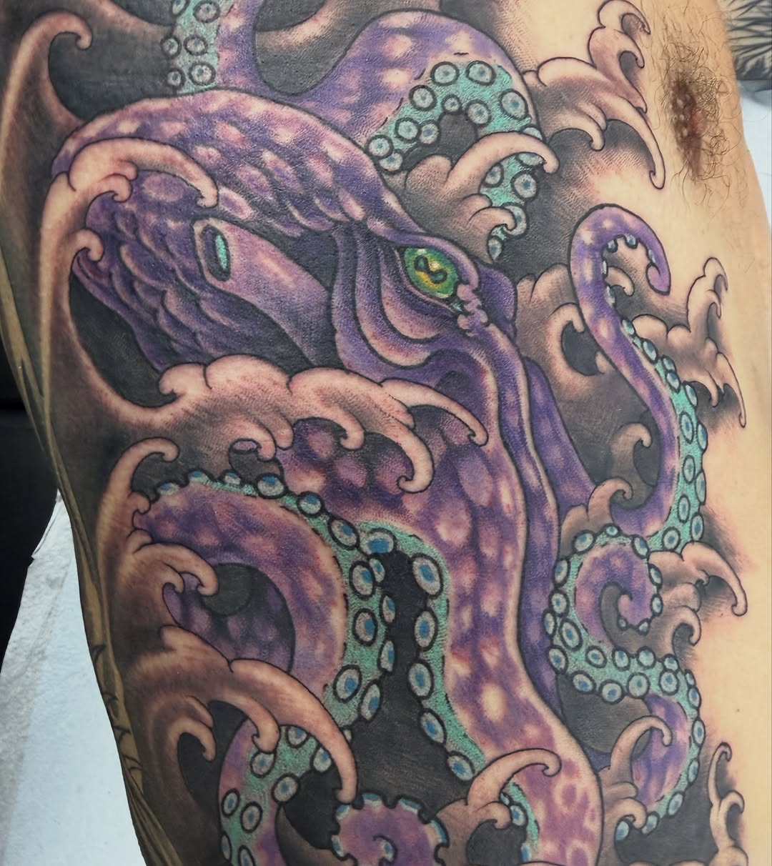 Tattoo by @corey_lostdog — japanese_irezumi, black_and_grey