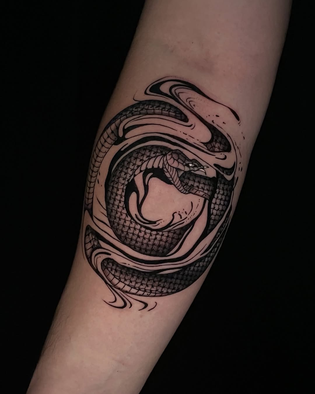 Tattoo by @amc.tattoos — blackwork, illustrative