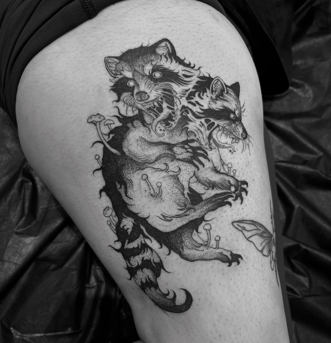 Tattoo by @blightttattoo — dark_realism, dotwork