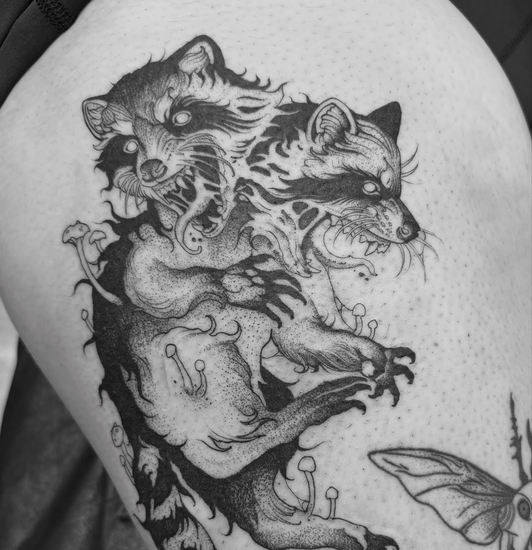 Tattoo by @blightttattoo — dark_realism, dotwork