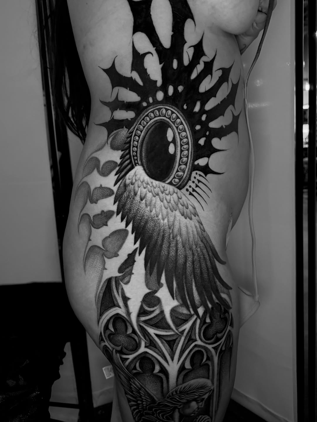 Tattoo by @mendoza.tattoo โ black_and_grey, dark_realism