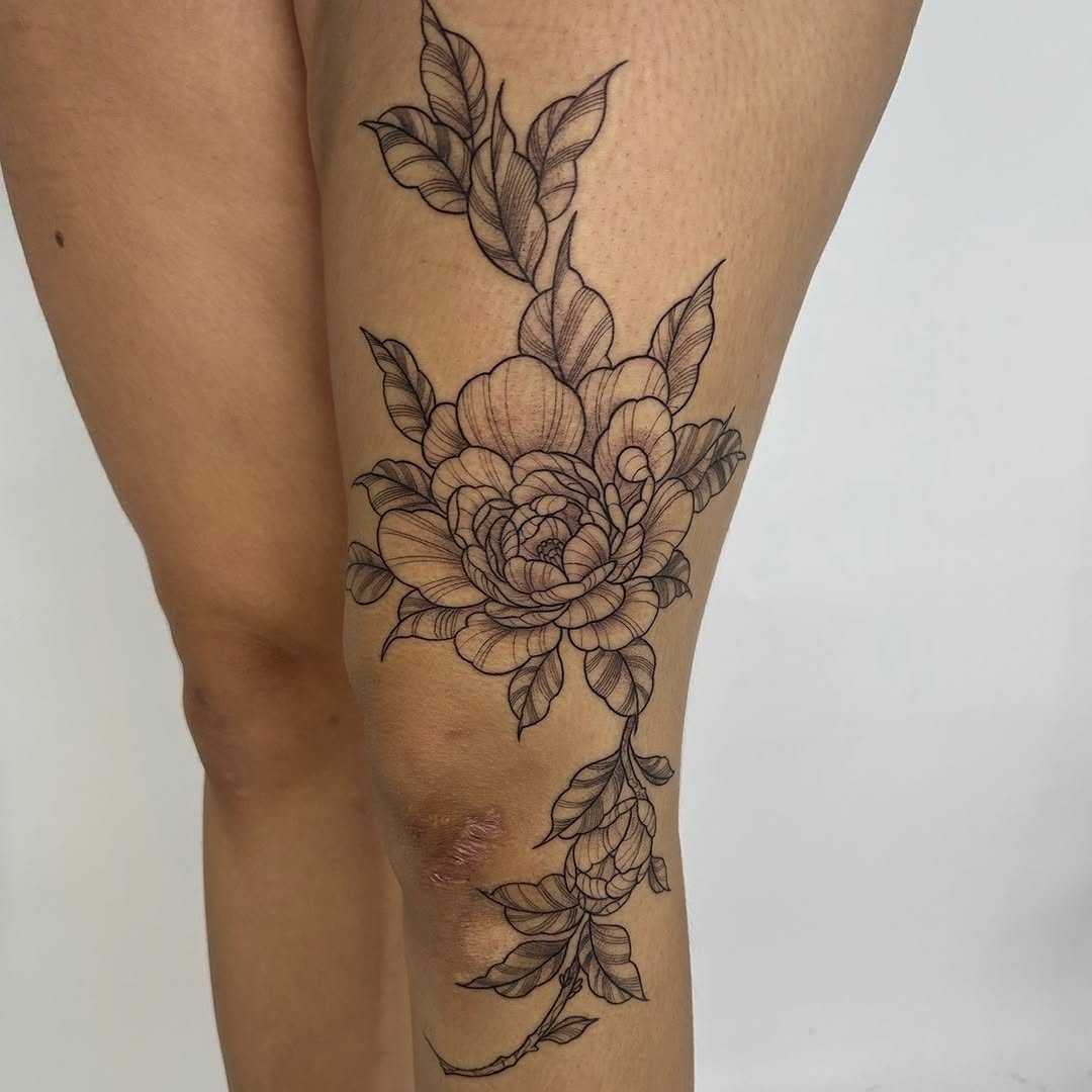 Tattoo by @notmarytattoos — fine_line, black_and_grey