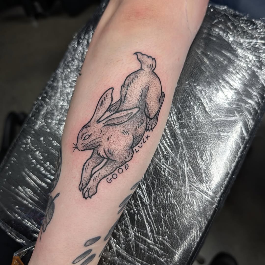 Tattoo by @heathstudiosandtattoo โ dotwork, lettering_script
