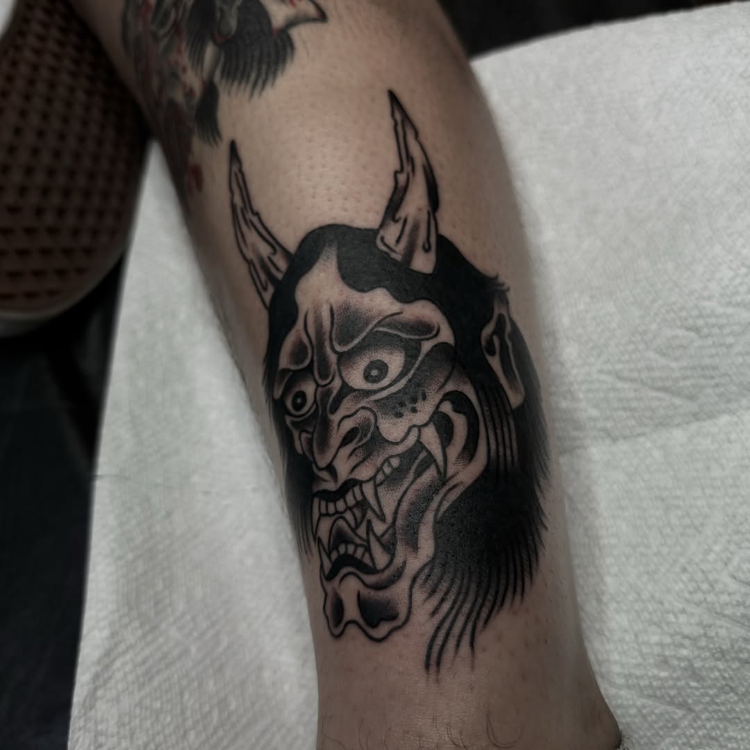 Tattoo by @_gvthicink — japanese_irezumi, black_and_grey