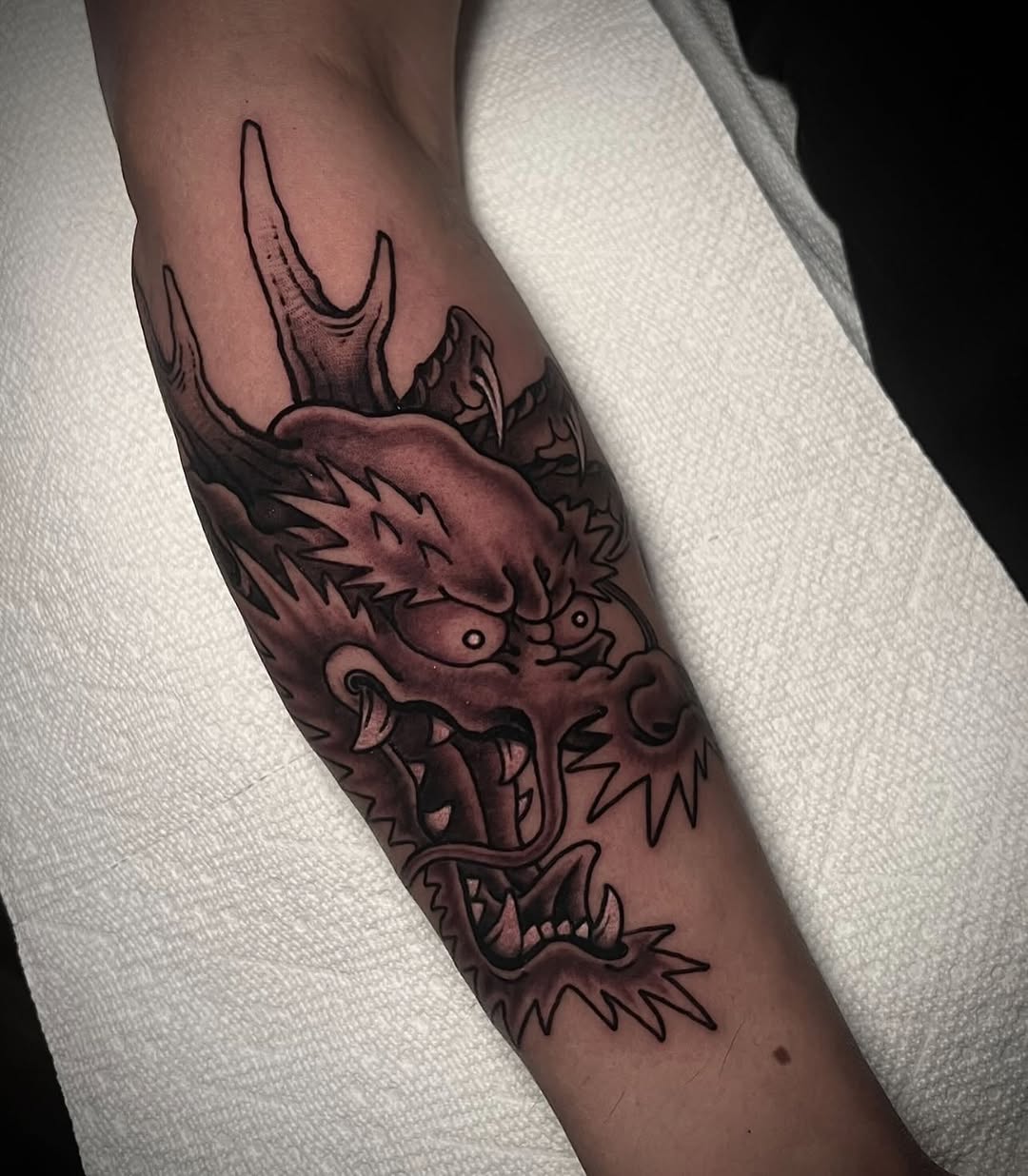 Tattoo by @chrisromolini โ japanese_irezumi, black_and_grey