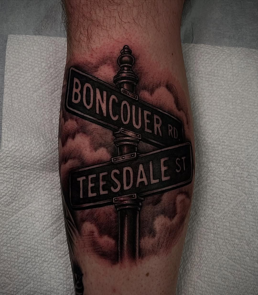 Tattoo by @chrisromolini โ lettering_script, black_and_grey