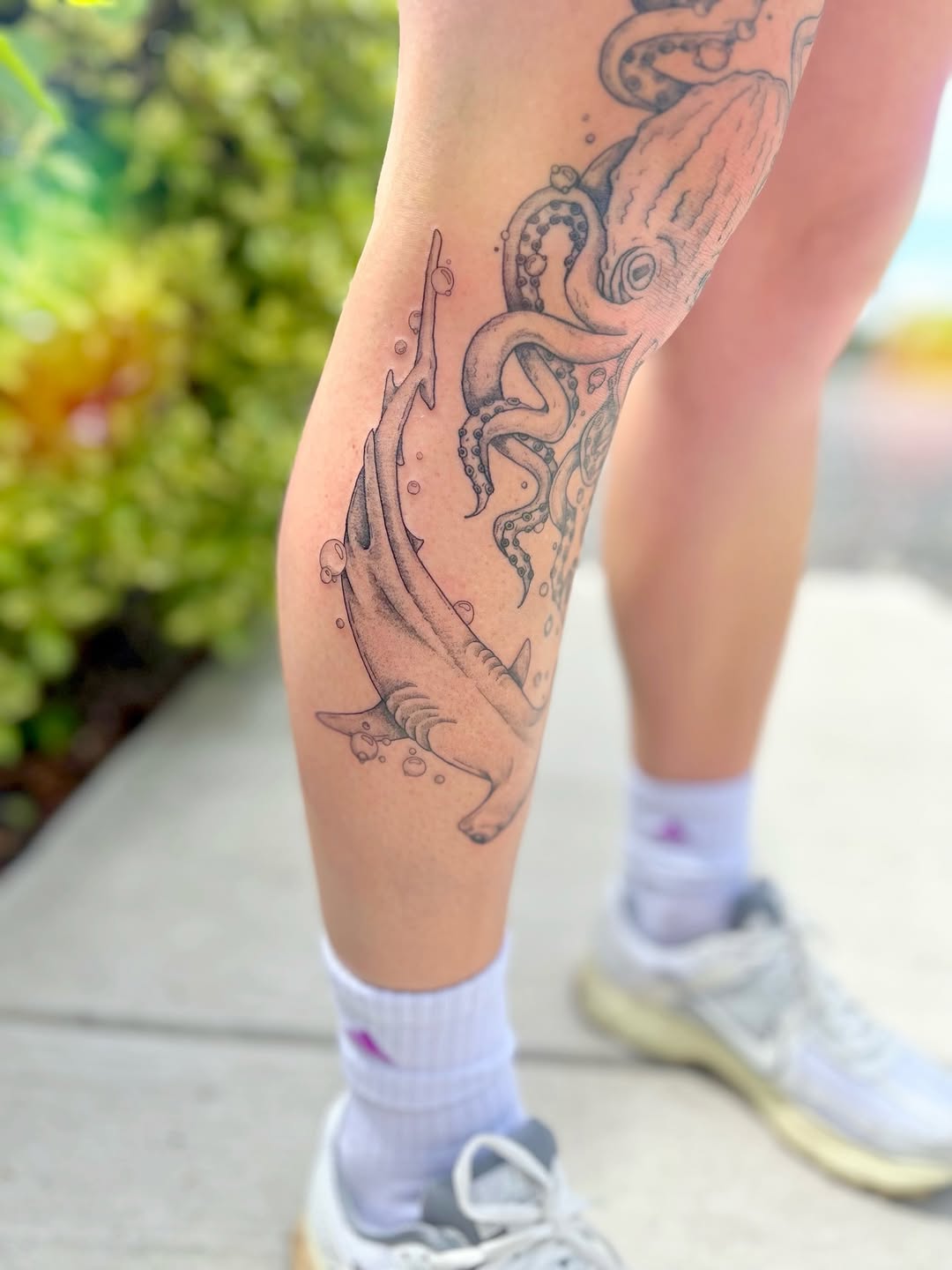 Tattoo by @alyxmakes.art — illustrative, black_and_grey