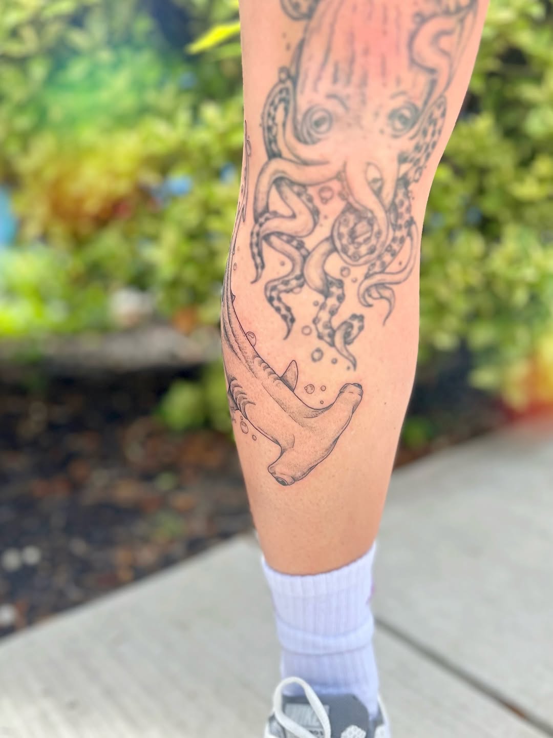 Tattoo by @alyxmakes.art — illustrative, black_and_grey