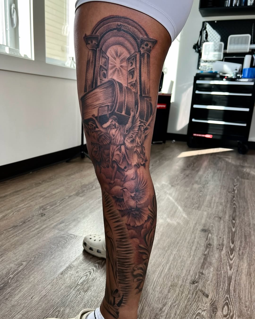 Tattoo by @ghostlytatz β realism, black_and_grey