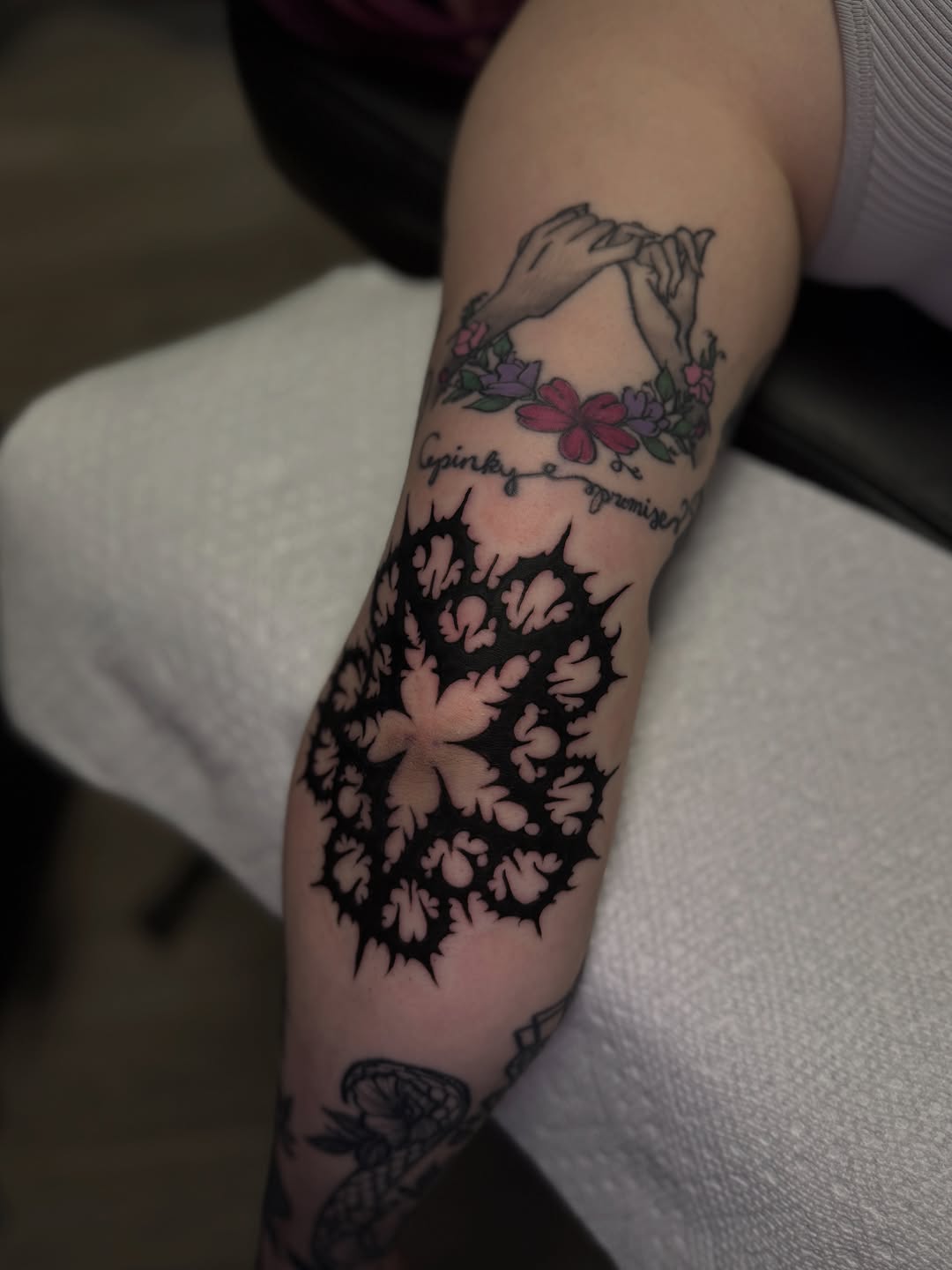 Tattoo by @preston.tattoos — blackwork, ornamental