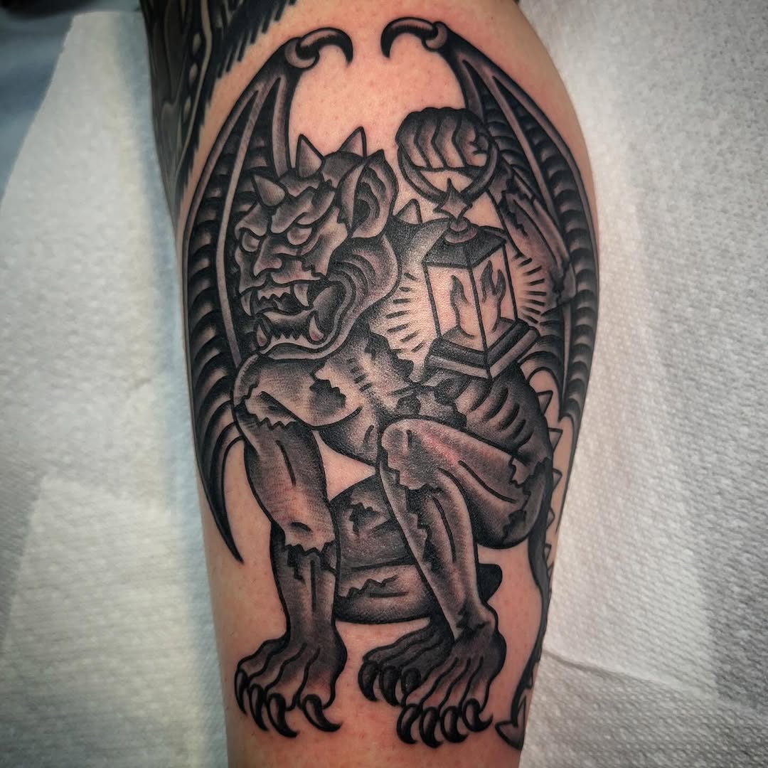 Tattoo by @rohrbachertattoo — black_and_grey, illustrative