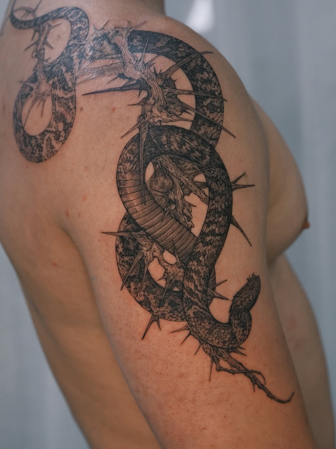 Tattoo by @choseung.ink — black_and_grey, illustrative