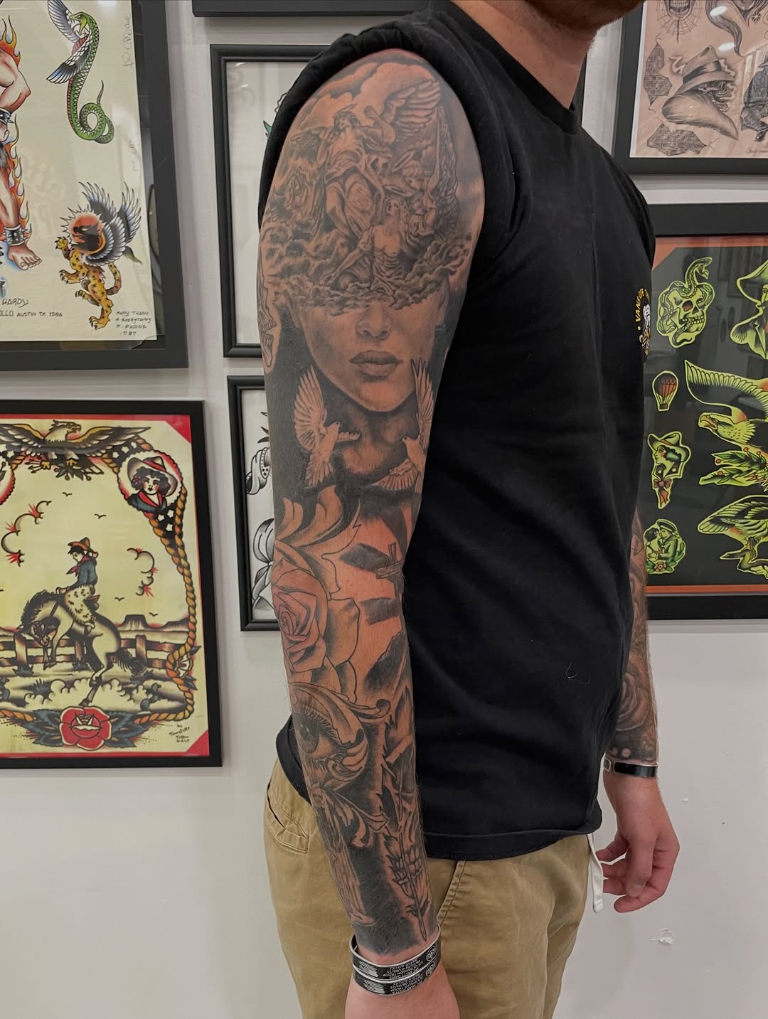 Tattoo by @gregdehoot — black_and_grey, realism