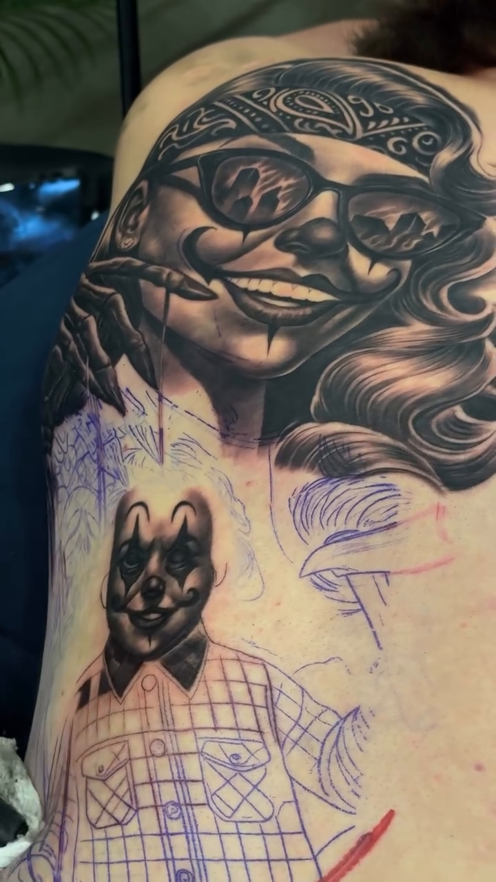 Tattoo by @nickcordovatattoos — chicano, black_and_grey