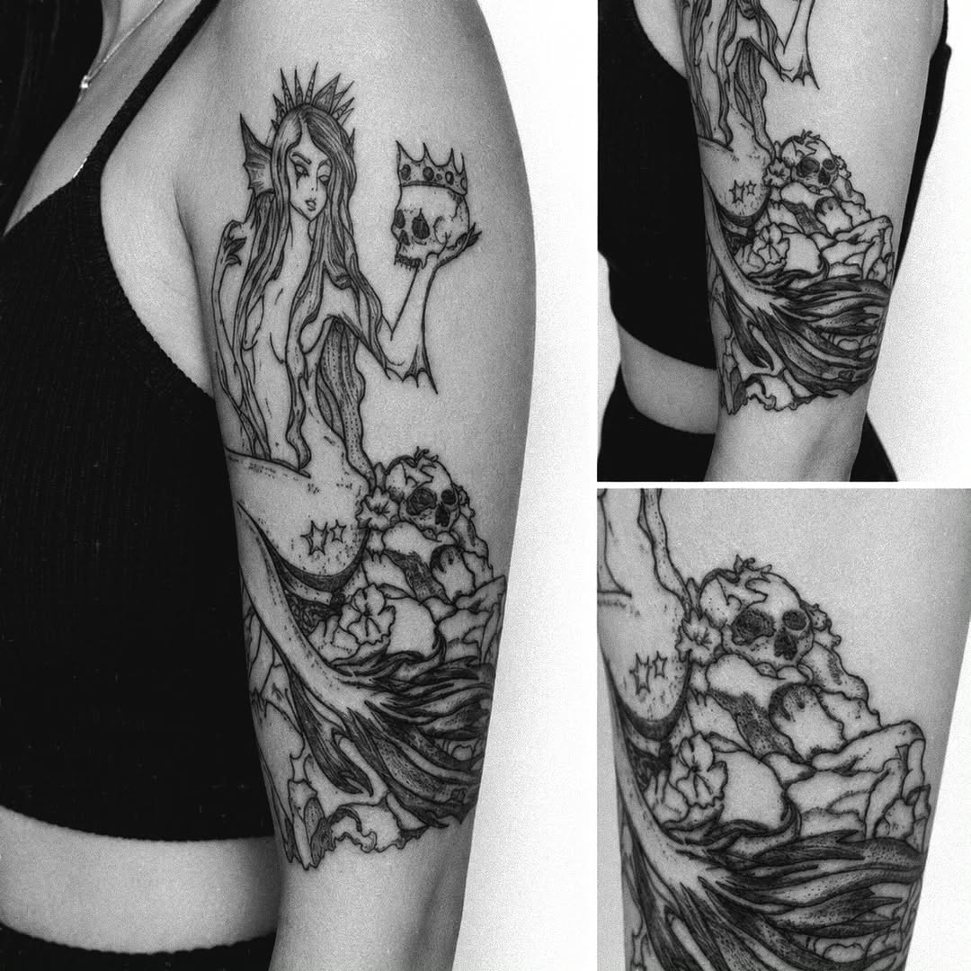 Tattoo by @obsidiandragonink — illustrative, black_and_grey