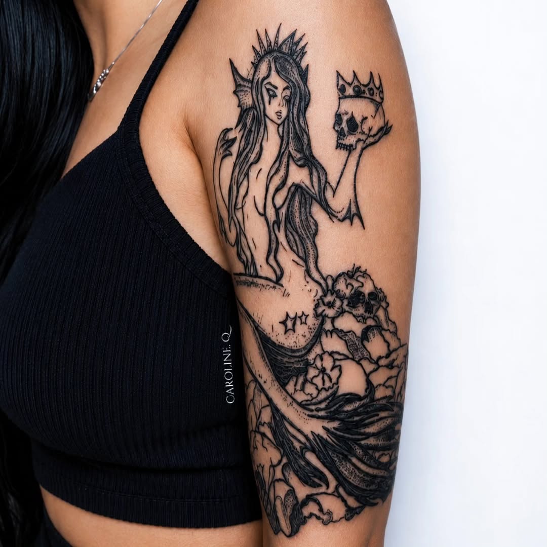 Tattoo by @obsidiandragonink — black_and_grey, illustrative