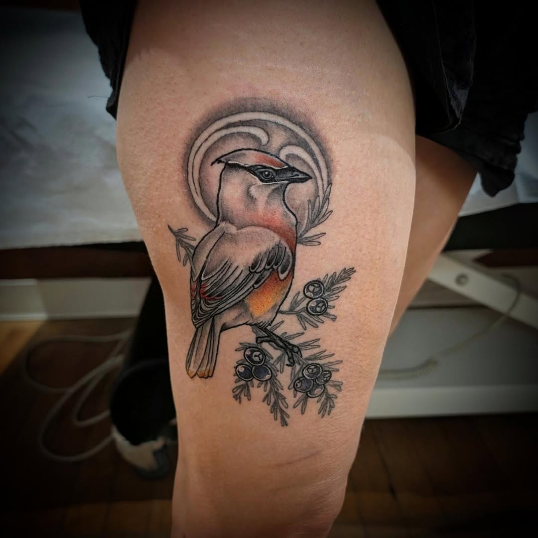 Tattoo by @cabinfevertattoo โ realism, black_and_grey