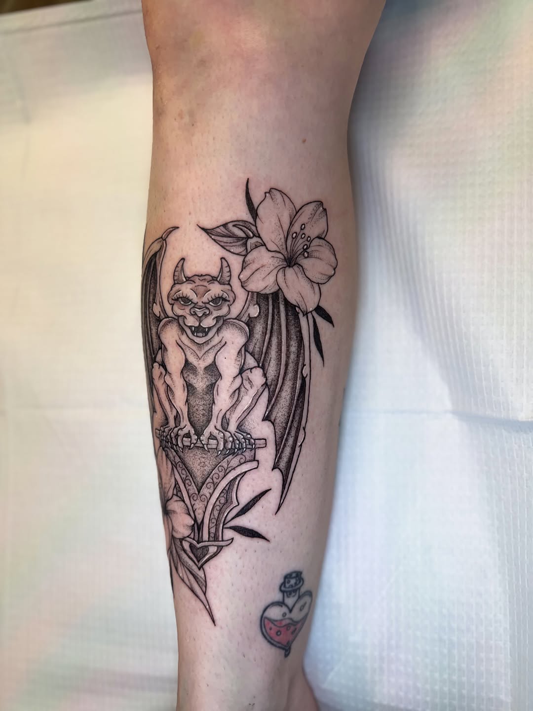 Tattoo by @mckennaskytattoos — black_and_grey, illustrative