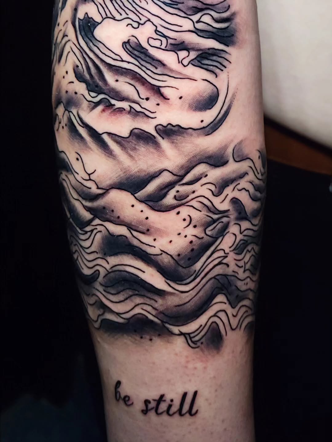Tattoo by @theinkboxtattoos — black_and_grey, lettering_script