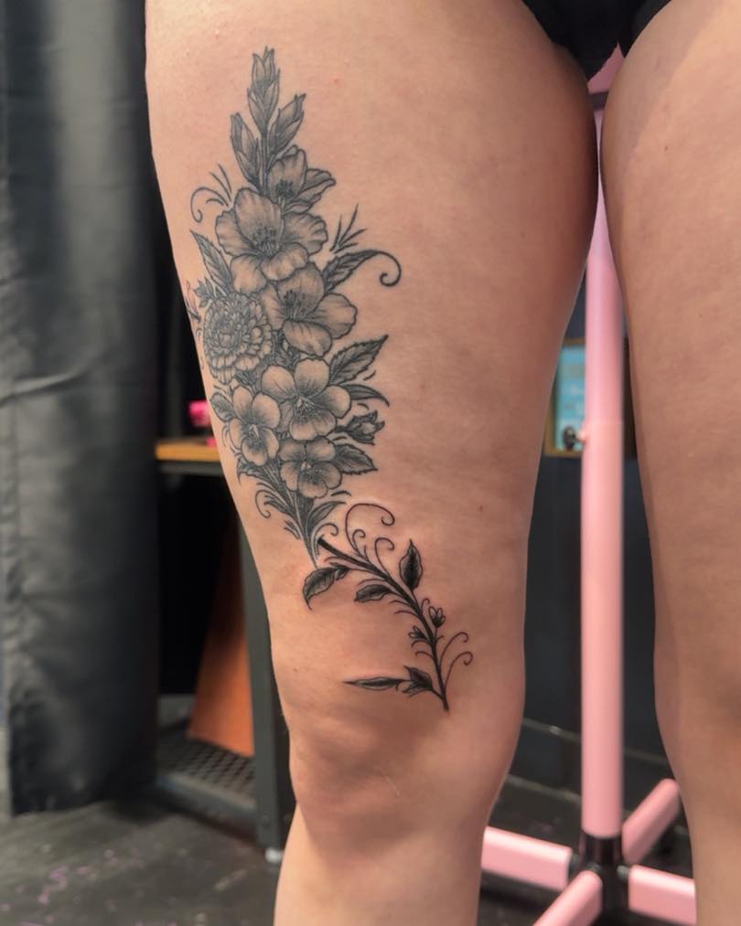 Tattoo by @majestic.ink_ — fine_line, black_and_grey