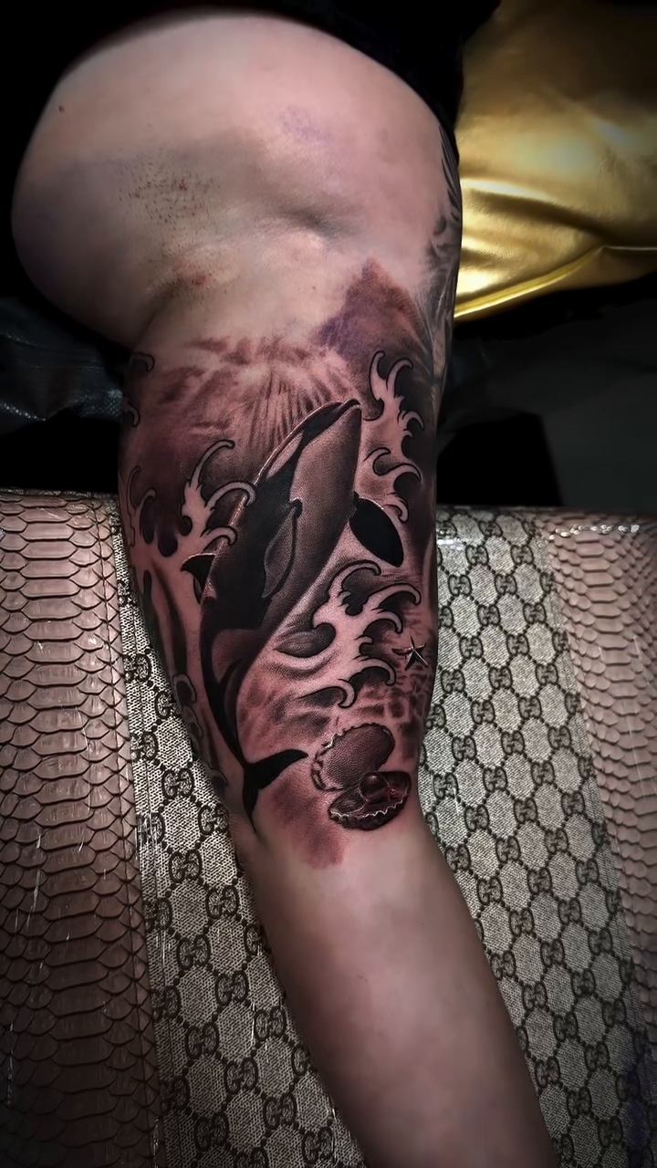 Tattoo by @dantattoo801 โ realism, black_and_grey