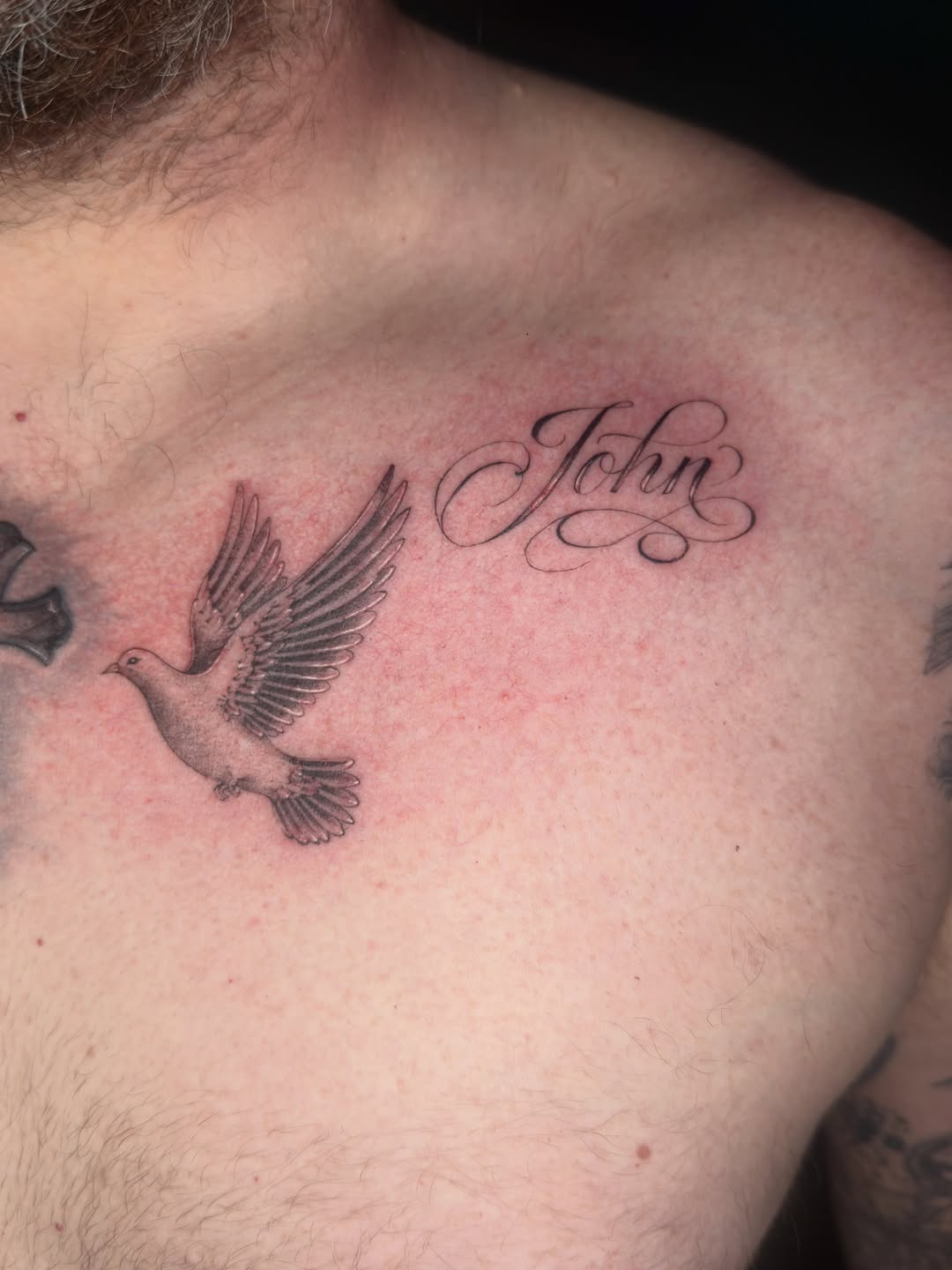 Tattoo by @bondtattooer — black_and_grey, lettering_script