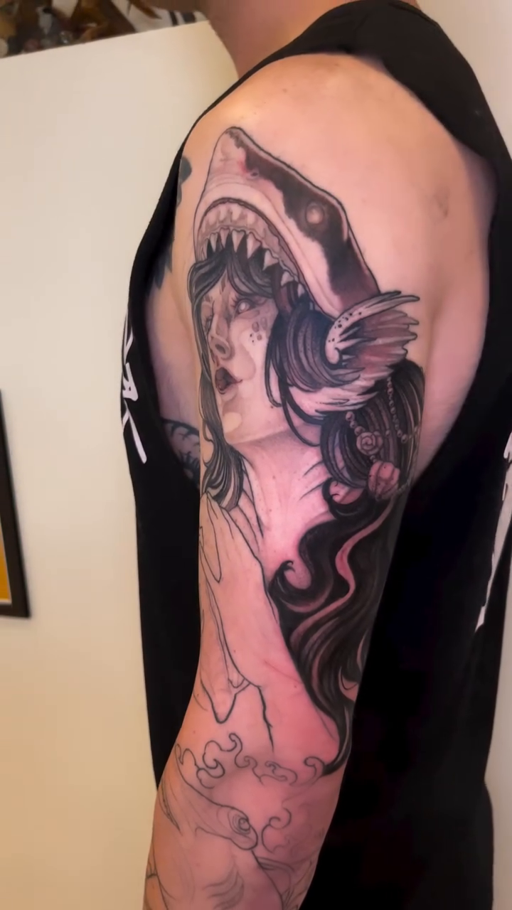Tattoo by @madbowen.tattoos — realism, black_and_grey
