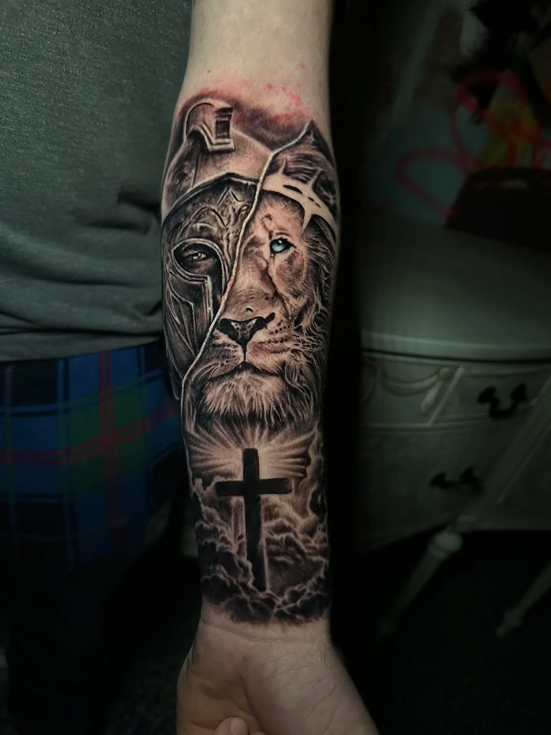 Tattoo by @mrgrouchtattoos — realism, black_and_grey