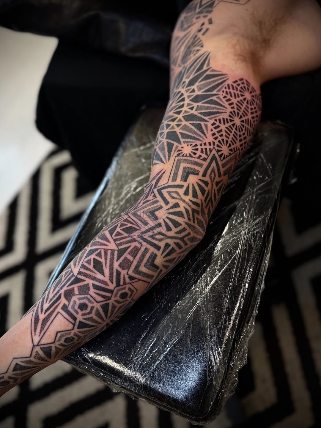 Tattoo by @rikkybobbytattoo โ geometric, dotwork