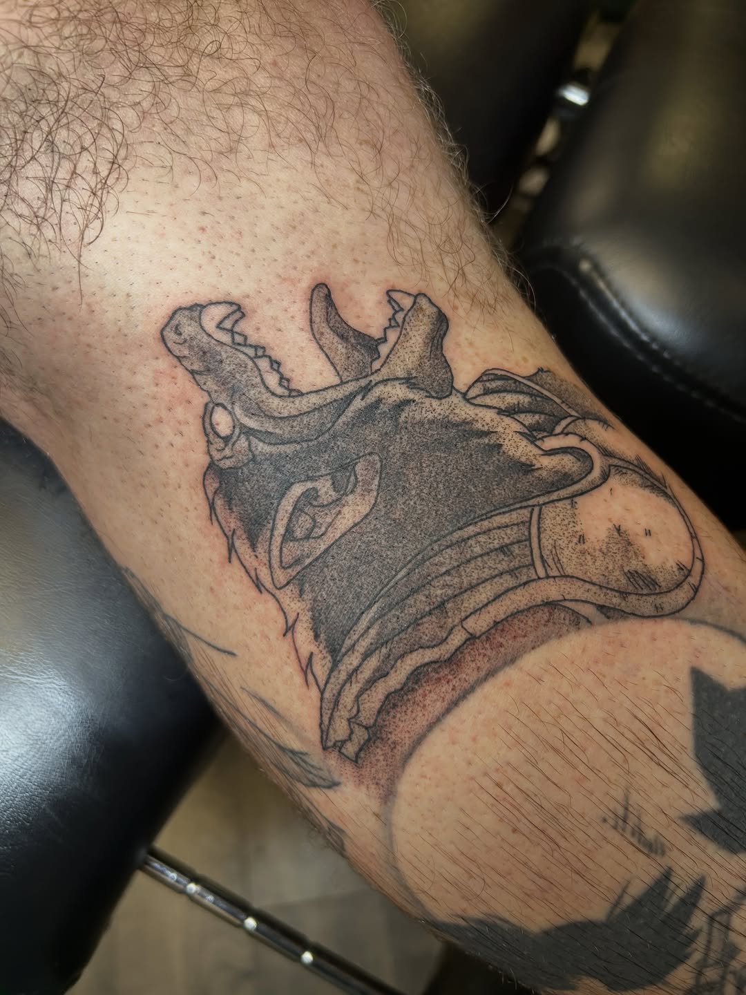 Tattoo by @noahsyer.tats — illustrative, black_and_grey