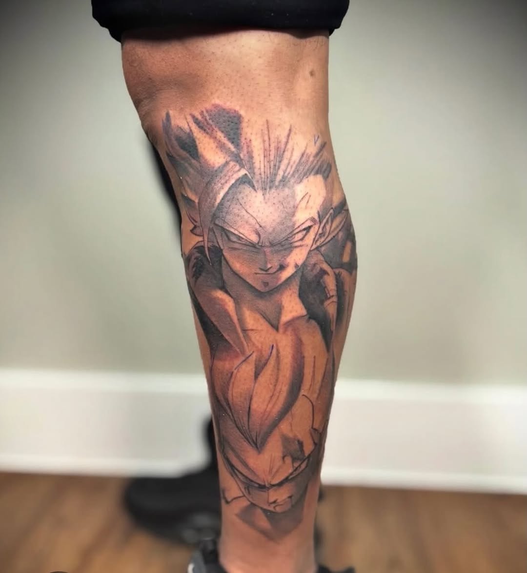 Tattoo by @lalo_inktattoos — anime, black_and_grey