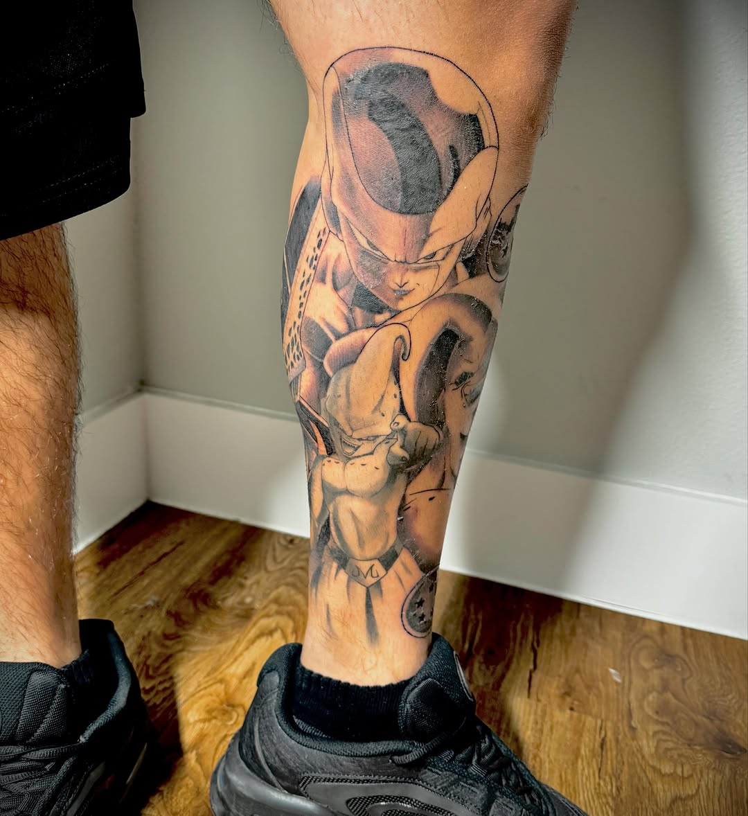 Tattoo by @lalo_inktattoos — anime, black_and_grey