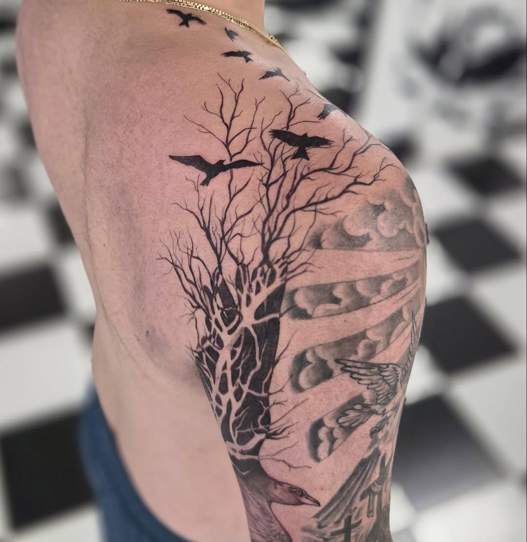 Tattoo by @berryblues β black_and_grey, illustrative