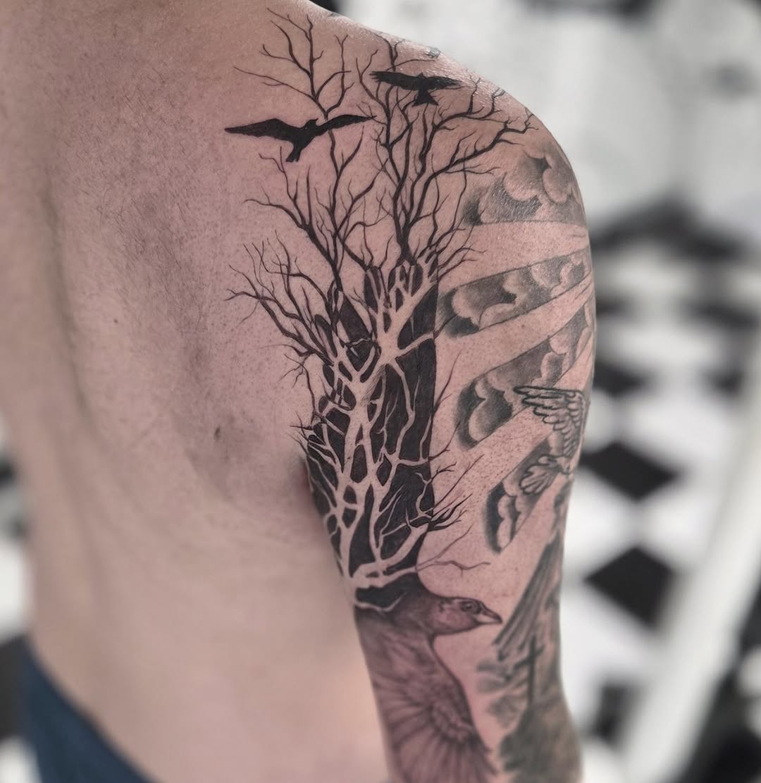 Tattoo by @berryblues β black_and_grey, illustrative