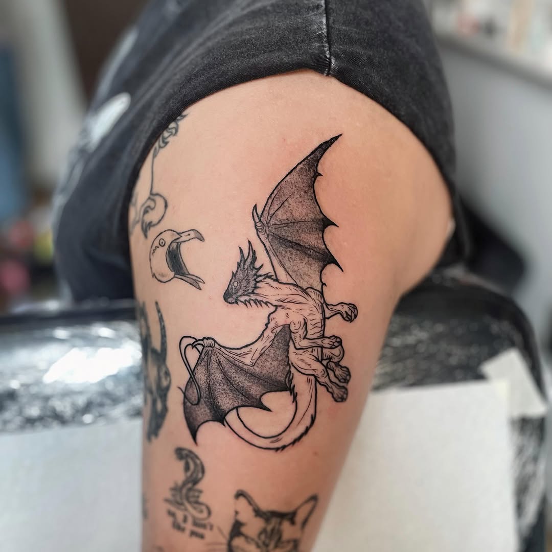 Tattoo by @egirotto.art — illustrative, black_and_grey