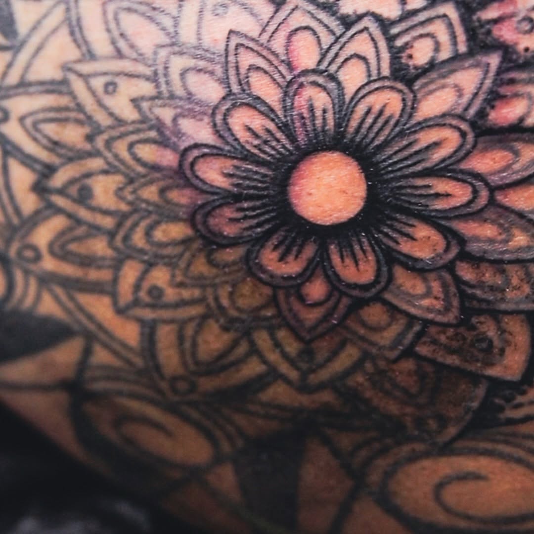 Tattoo by @calebwhitetattoos — geometric, dotwork