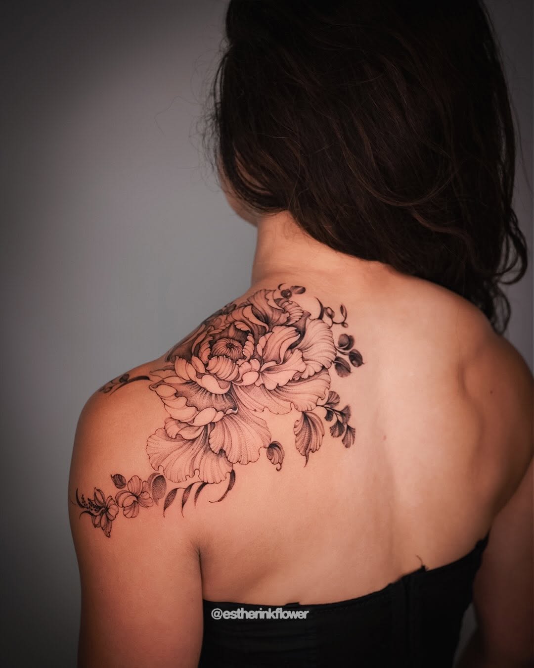Tattoo by @estherinkflower — illustrative, black_and_grey
