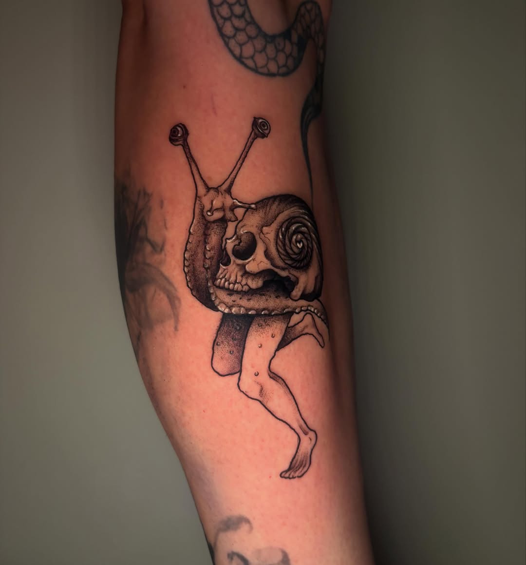 Tattoo by @juuls.ink — illustrative, dark_realism