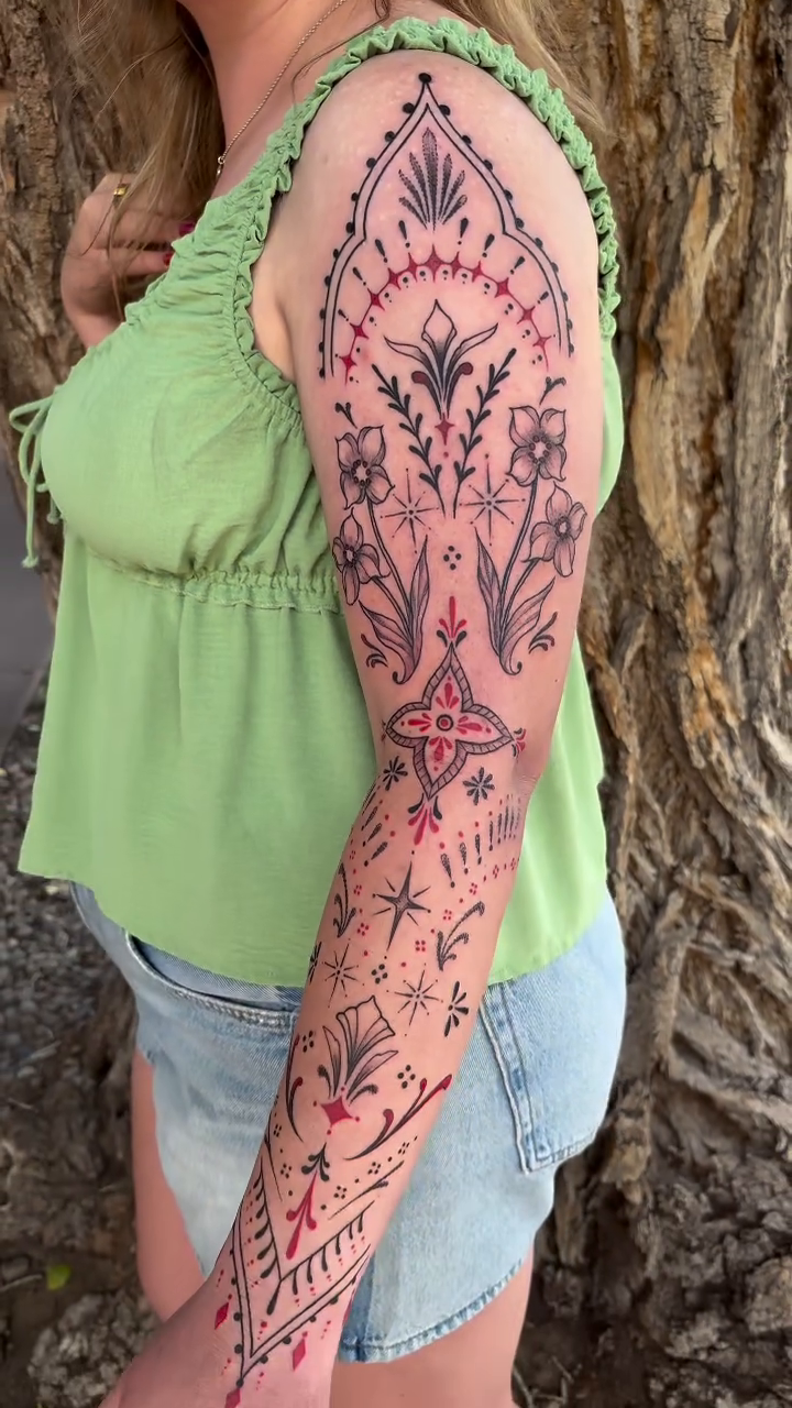 Tattoo by @faithdelasand.tattoos — ornamental, geometric